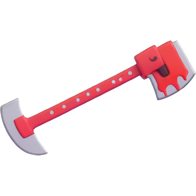 a bloody axe, 3D emoji style emoji