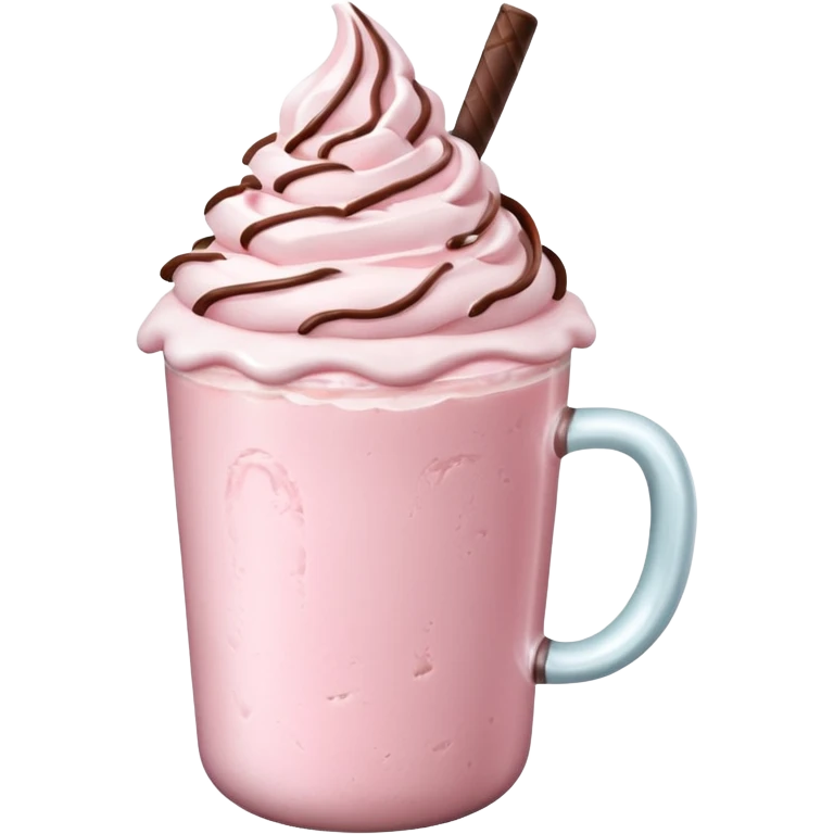 Pastel Pink Frozen Cream Hot Chocolate  emoji