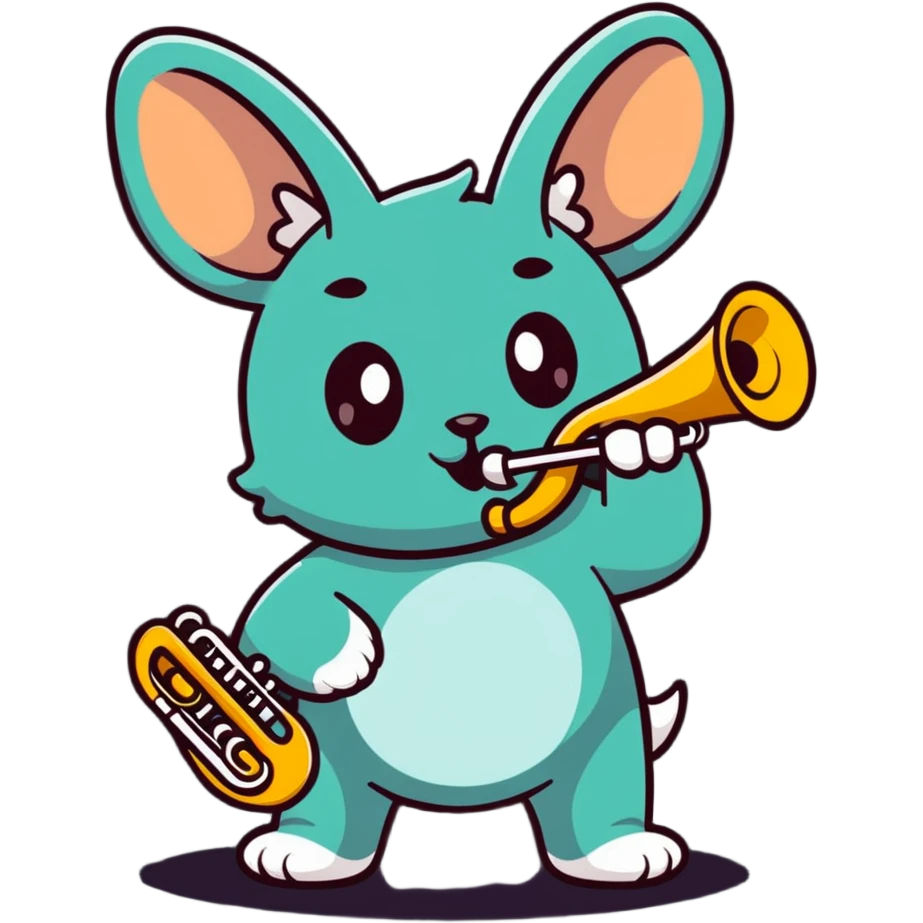 Cute creature with trumpet-shaped ears emoji