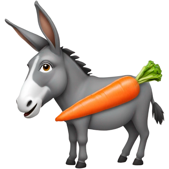 Donkey with a “Diane” sign eating a carrot emoji