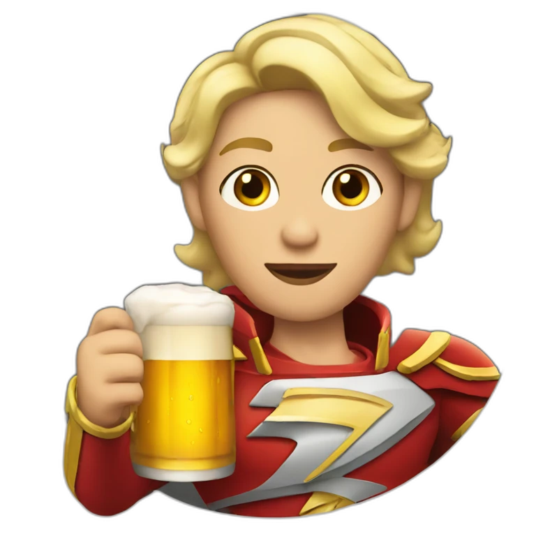 Flash mc Queen drinking a beer emoji