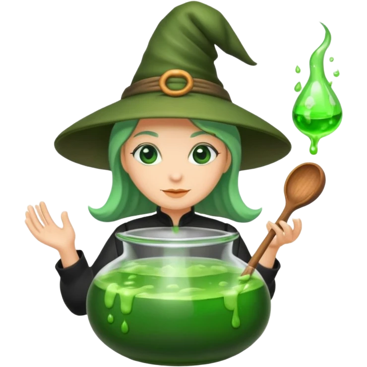 green witch cooking potion emoji
