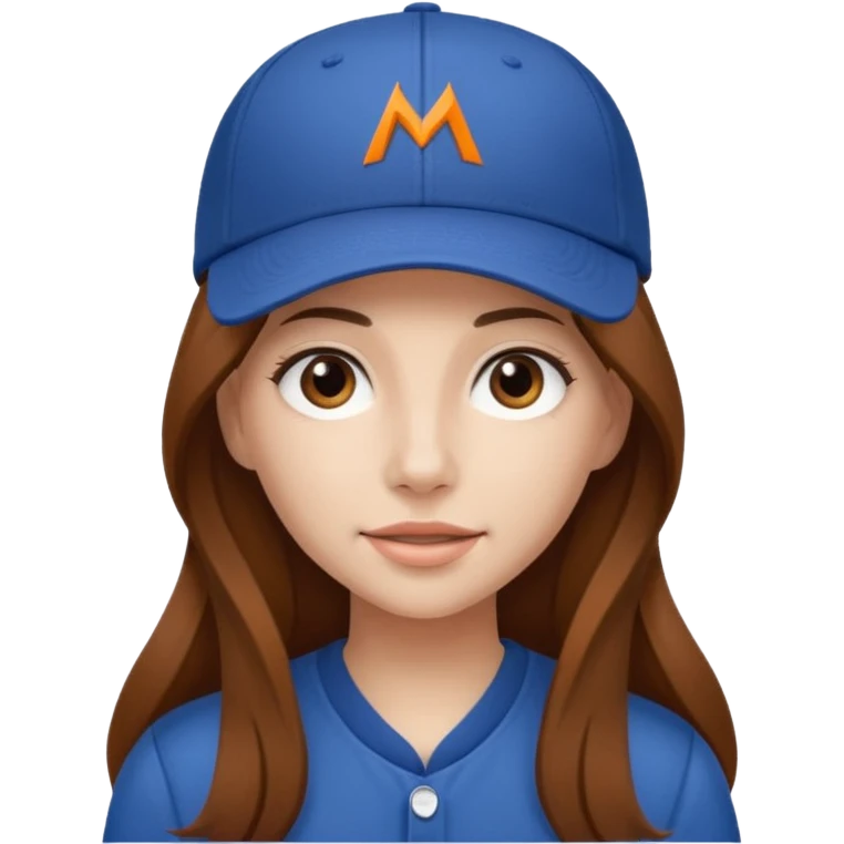 dziewczyna w długich brązowych włosach z czapką z daszkiem zespołu mclaren emoji