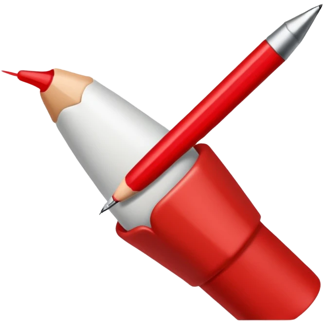 рука телесного цвета пишет красной ручкой emoji