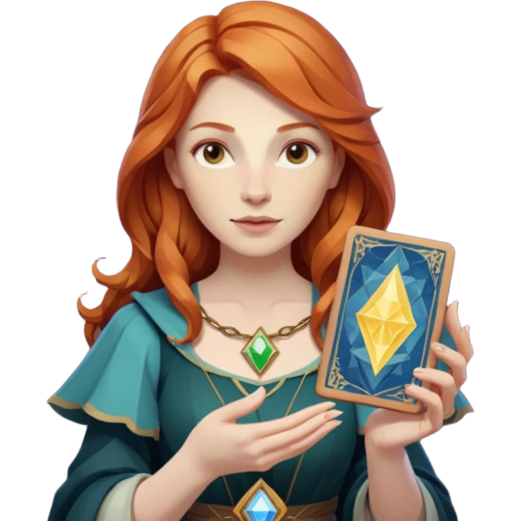 fantasy magic tarot card low poly ginger emoji