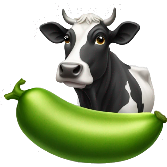 Cow with a pickle  emoji