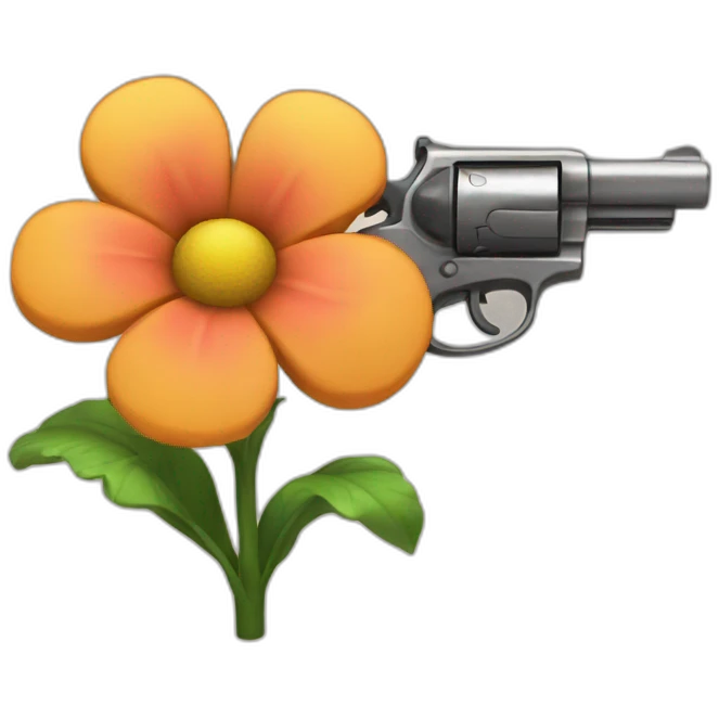 pistol shooting flower emoji