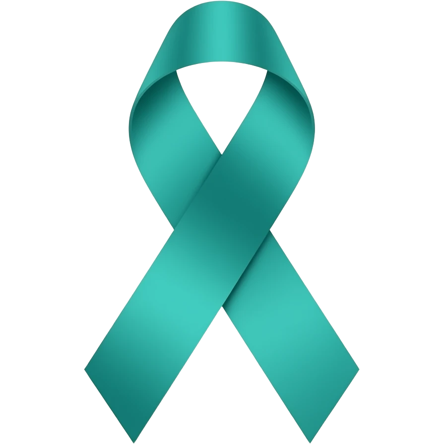 Teal ribbon for pots awarness emoji