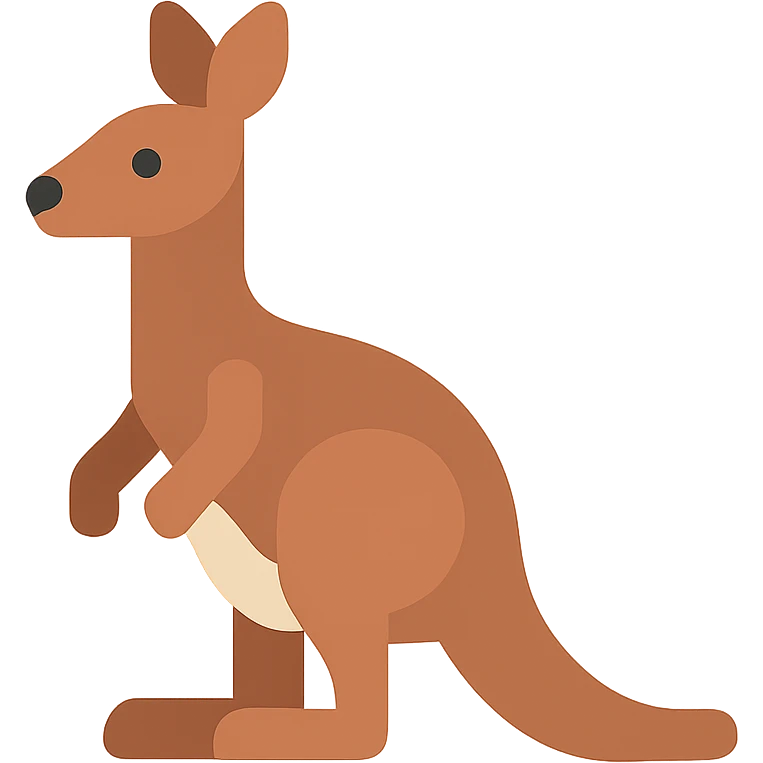 Flat design style kangaroo emoji