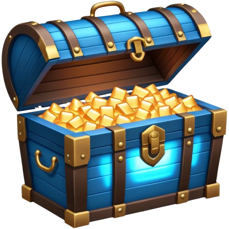 open treasure chest glowing in blue emoji