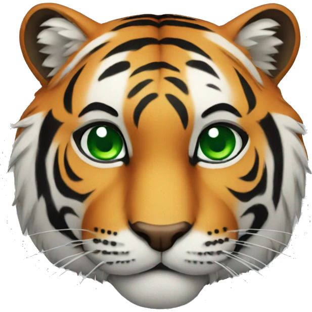Tiger with green eyes emoji
