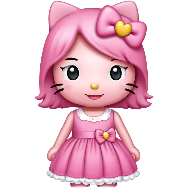 Hello kitty in pink dress in bes emoji