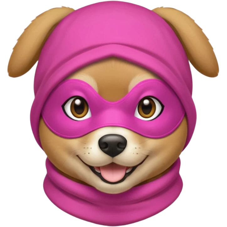 Dog in Pink balaklava emoji