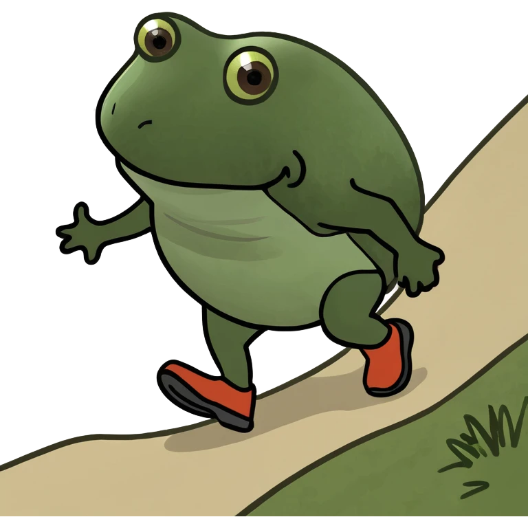 bufo hiking uphill emoji
