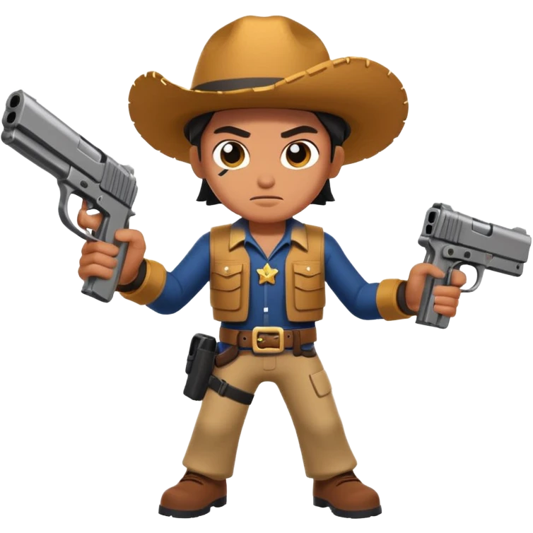 Brawl Stars character with dual pistols emoji
