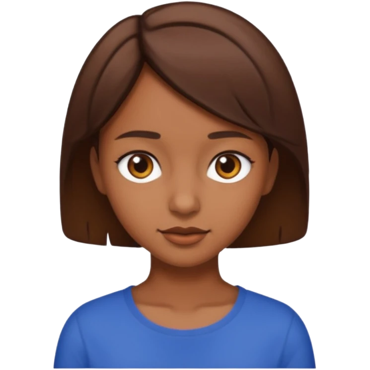Chica morena con pelo café corto emoji