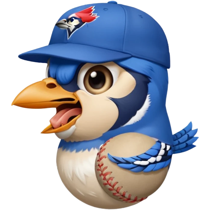 bluejay screaming mad with  toronto blue jays baseball hat emoji