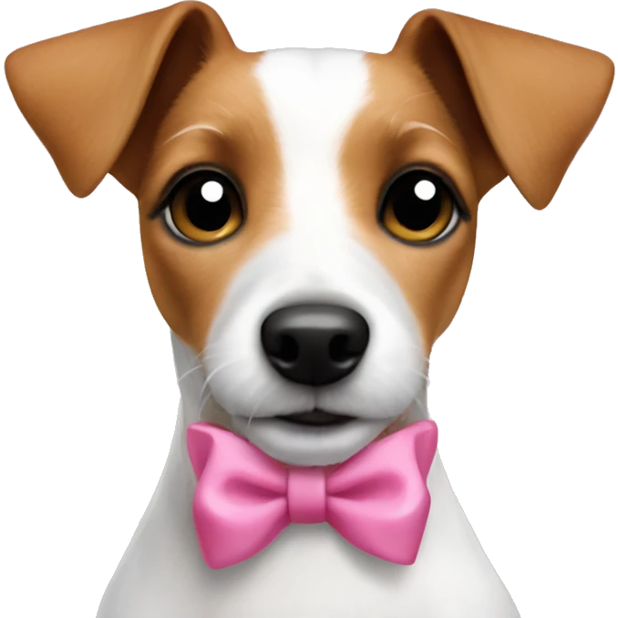 jack russell terrier with pink bow emoji