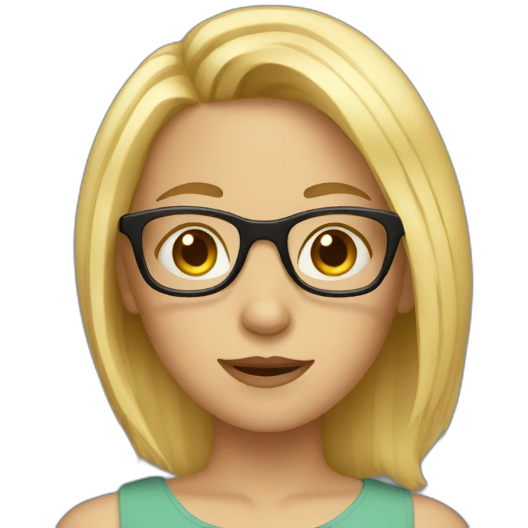 girl with glasses and blond hair emoji