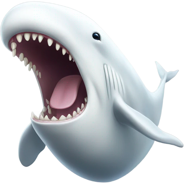 white whale , open mouth emoji