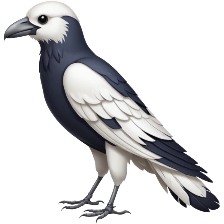 a white crow emoji with no clothes emoji