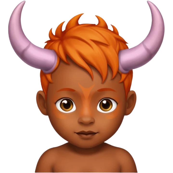 black baby with horns and orange hair emoji