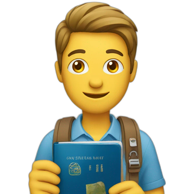 traveller holding your passport emoji