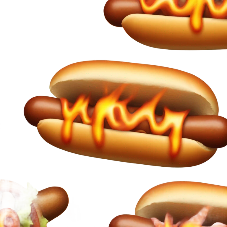 Hotdog on fire emoji