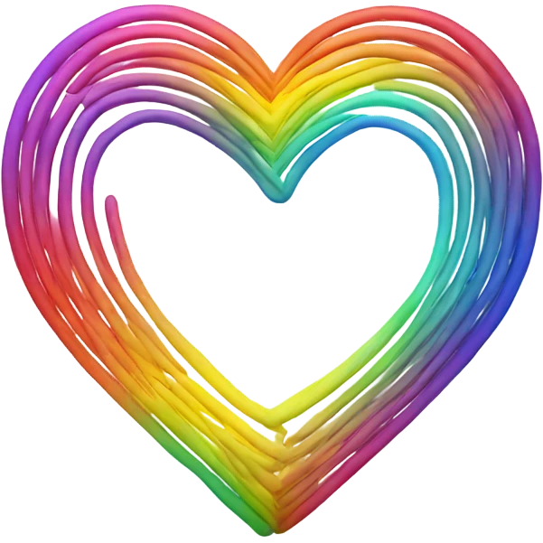 Rainbow love heart emoji