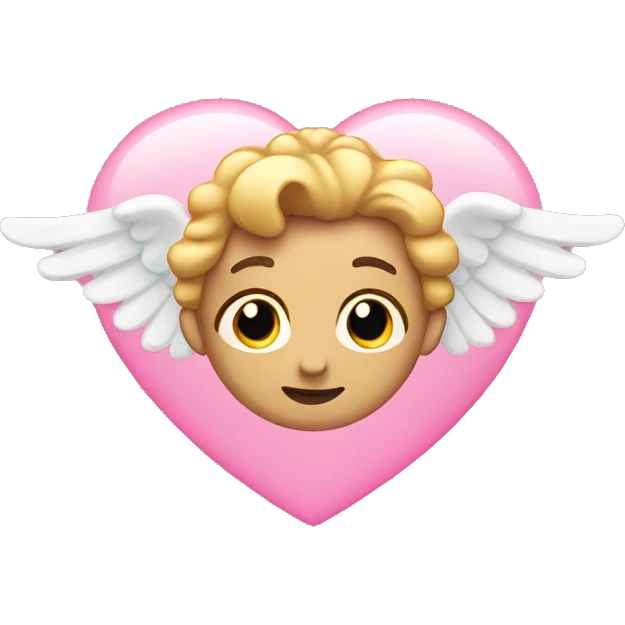 Pink heart with angel halo emoji