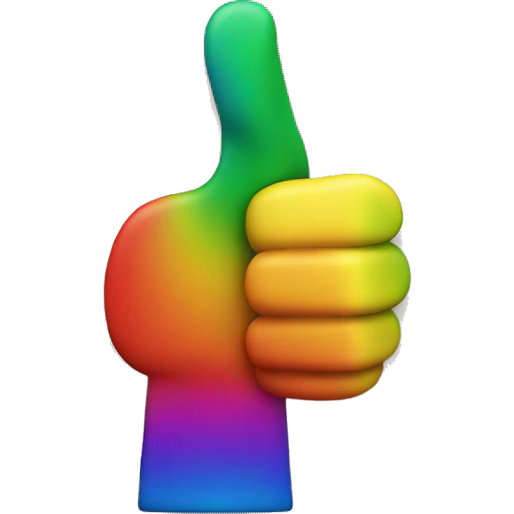 Rainbow thumbs up emoji