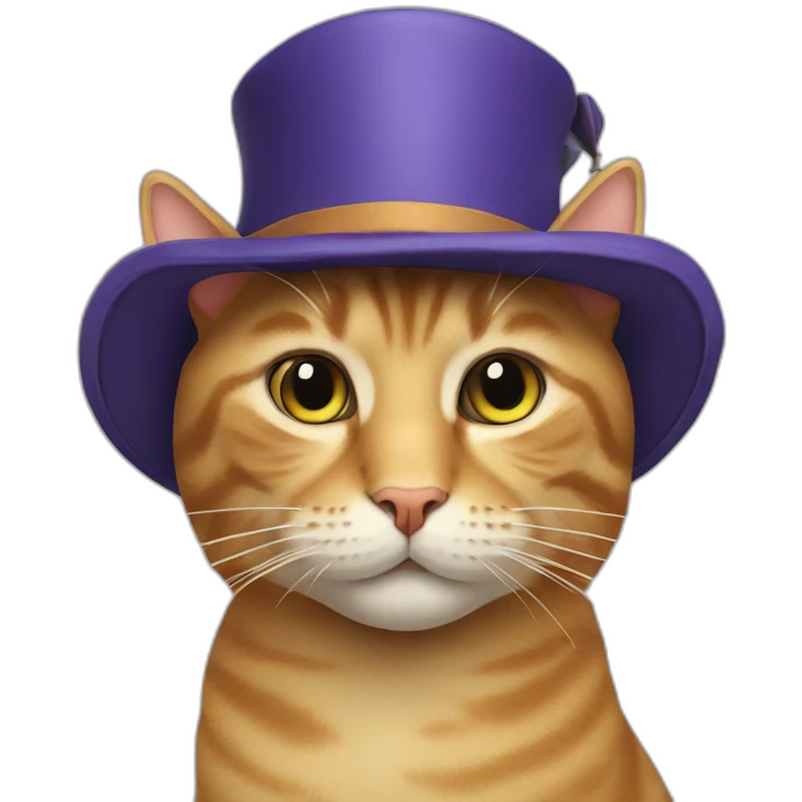 cat with a hat and a pipe emoji