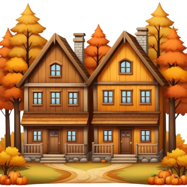 townhouses in the cozy forest emoji