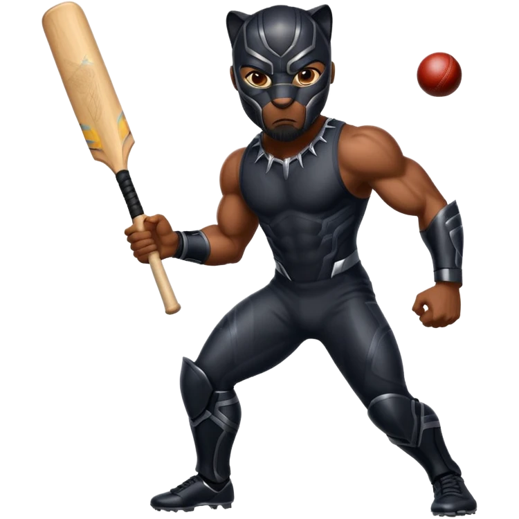 Black Panther in cricket emoji