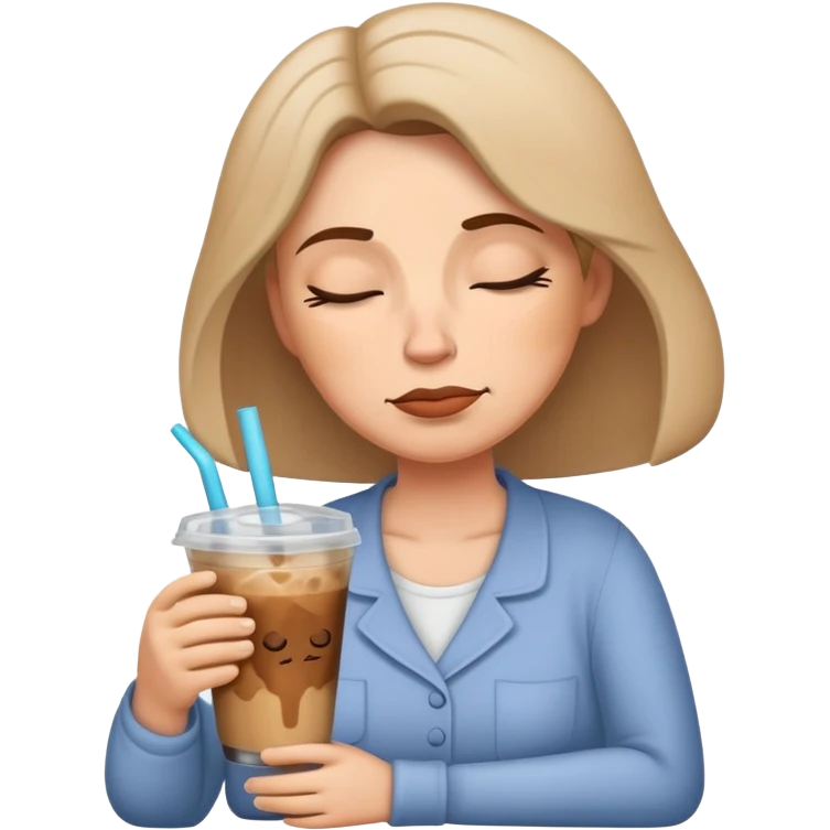 Iced coffee sleepy mama emoji