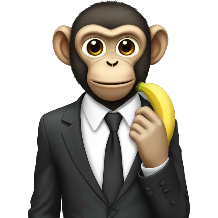 Monkey with a suit eating banana  emoji