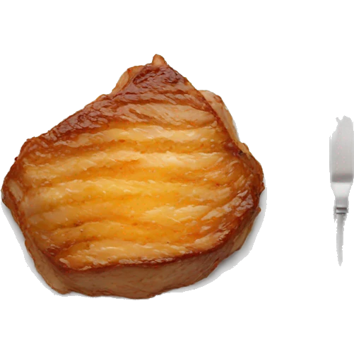 golden steak fried on a plate emoji
