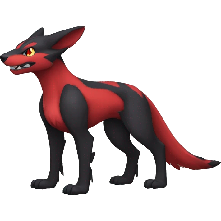 cool black red animal hybrid Fakemon full body emoji
