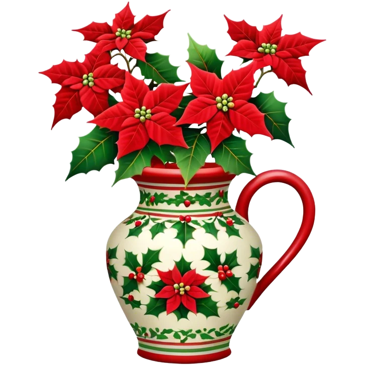 Christmas vase with flowers emoji