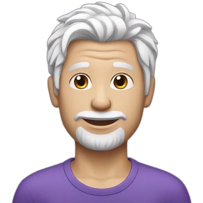 white men with purple hairs emoji