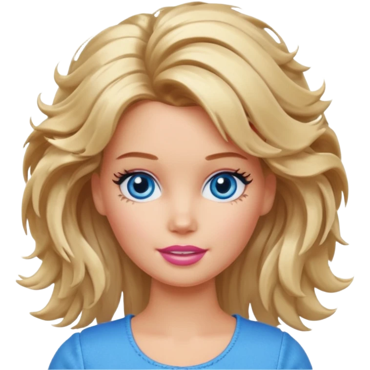 Barbie with messy hair emoji