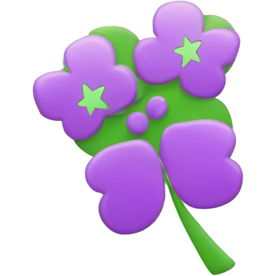 4 leaves clover with stars emoji