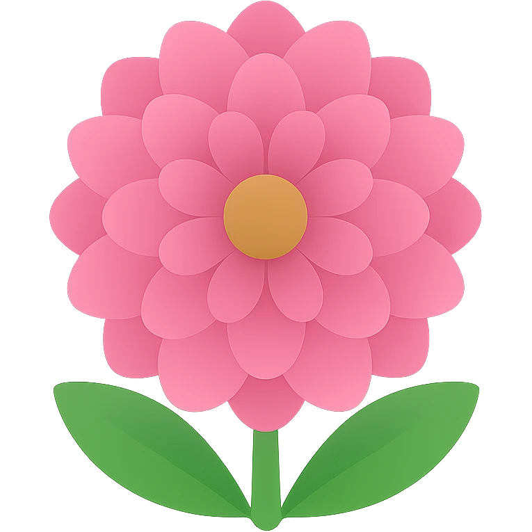 dahlia flower, minimal flat icon, bold colors emoji
