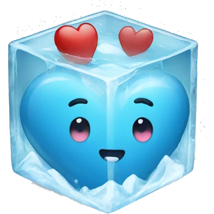 an heart in a ice cube emoji