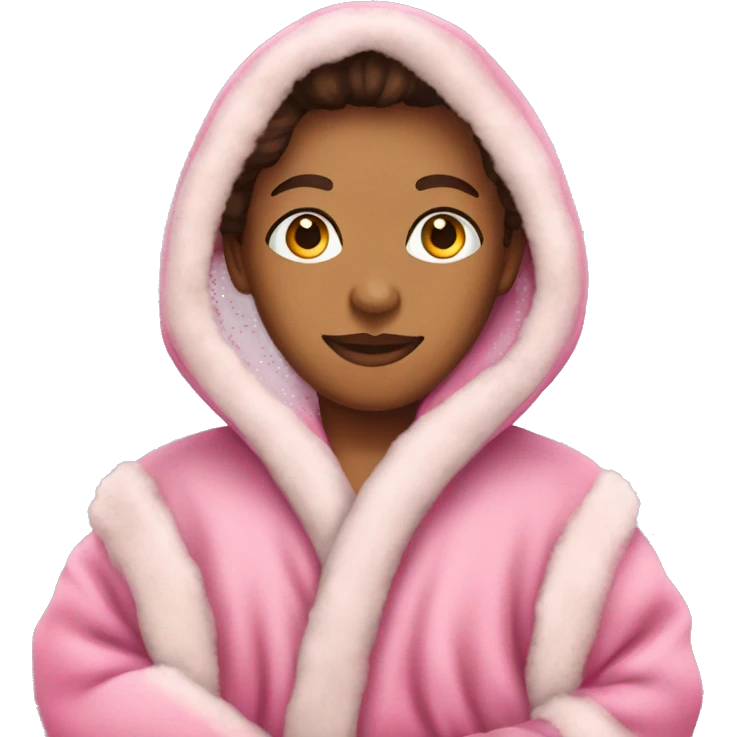 Pink dressing gown with fur sleeves emoji