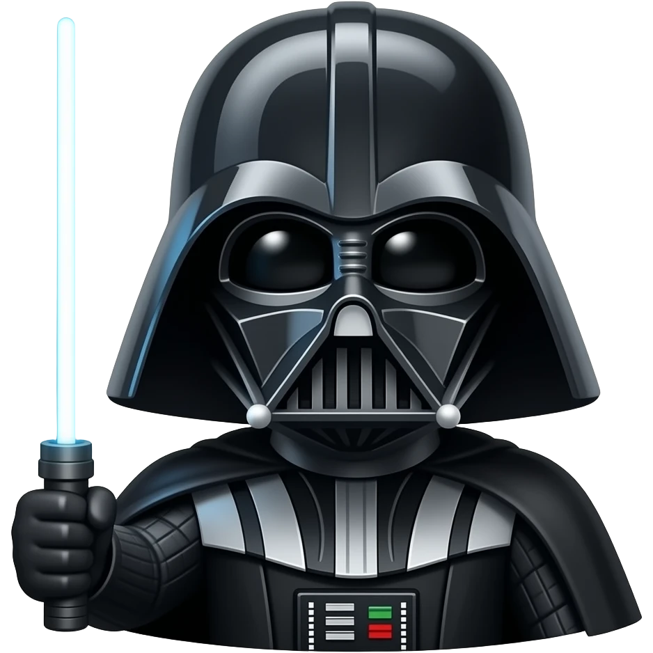 Create a gritty emoji. It should be recognizable as Philadelphia flyer mascot Gritty’s face. with darth vader lightsaber emoji