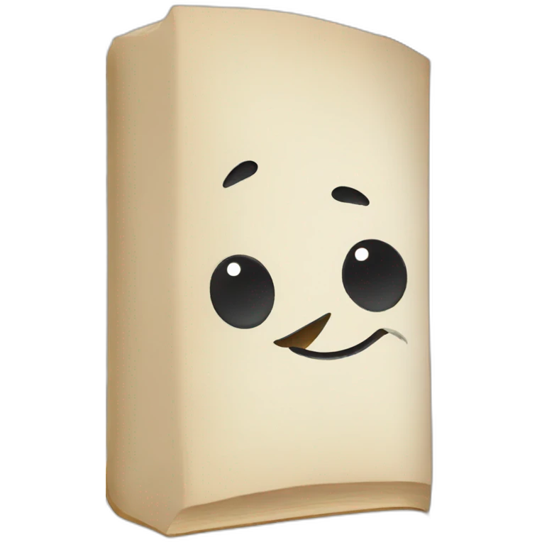 Book with happy face emoji