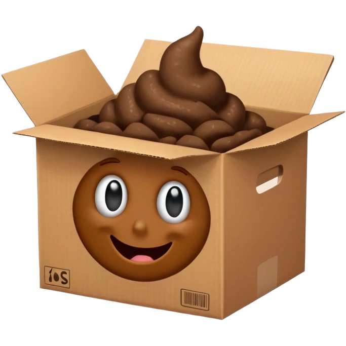Una caca en una caja emoji