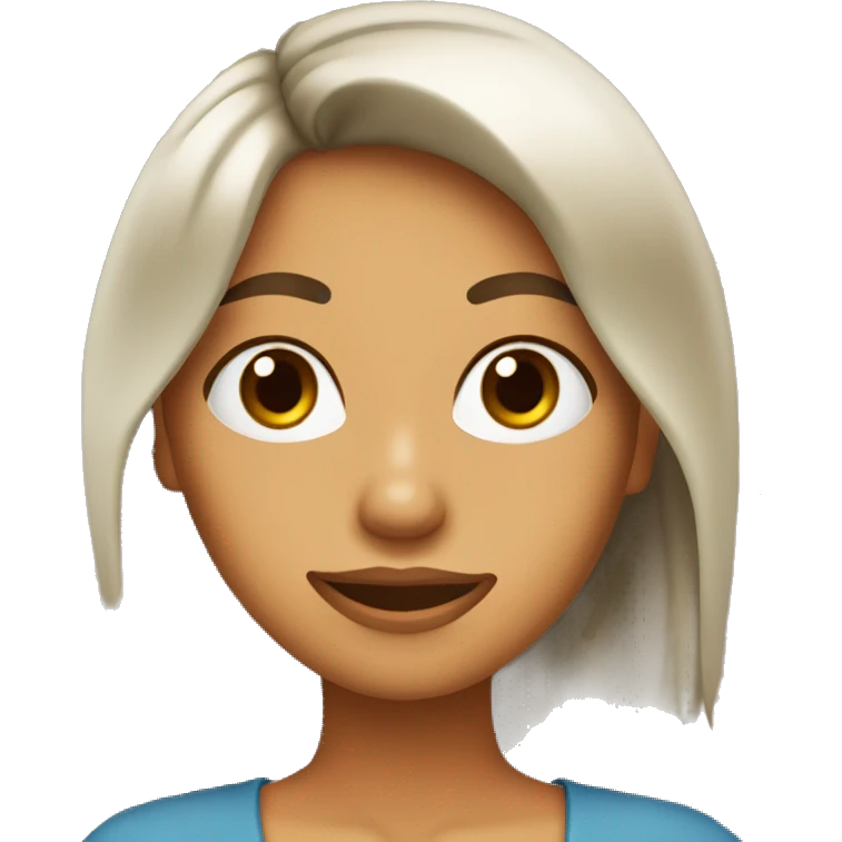 Chica con pelo castaño, piel clara y ojos cafés  emoji