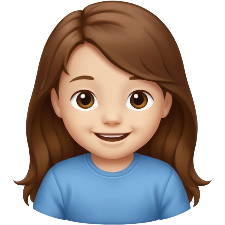 brown long hair baby emoji